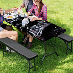 Samurai And Crow Print Picnic Table Cover