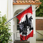 Samurai And Crow Print Polyester Flag