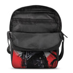 Samurai And Crow Print Rectangular Crossbody Bag