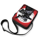 Samurai And Crow Print Rectangular Crossbody Bag
