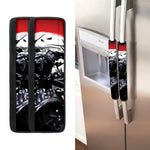 Samurai And Crow Print Refrigerator Handle Covers