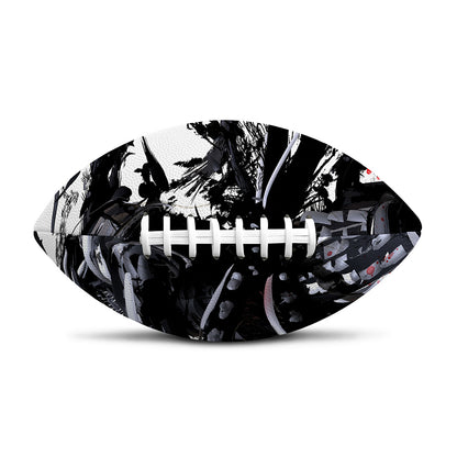 Samurai And Crow Print Rugby Ball