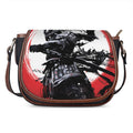 Samurai And Crow Print Saddle Bag