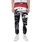Samurai And Crow Print Scuba Joggers