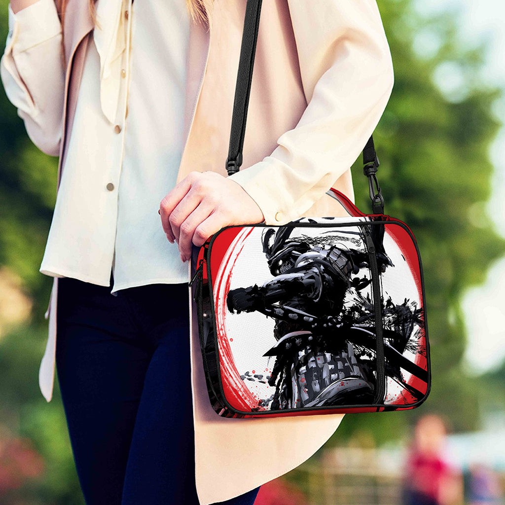 Samurai And Crow Print Shoulder Strap Bible Bag