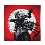 Samurai And Crow Print Silk Bandana