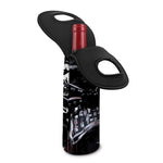 Samurai And Crow Print Single Neoprene Wine Tote