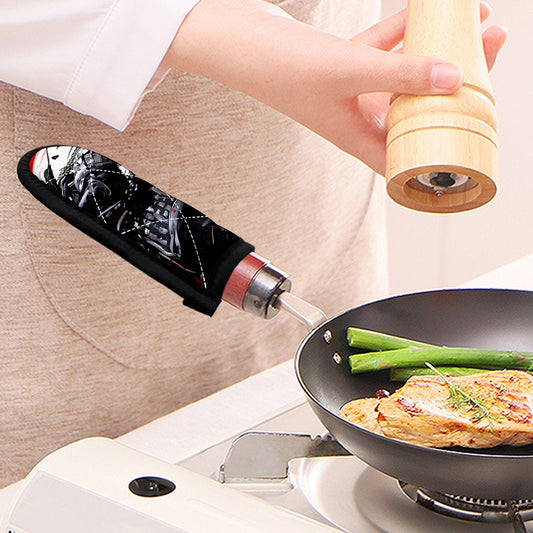 Samurai And Crow Print Skillet Handle Cover