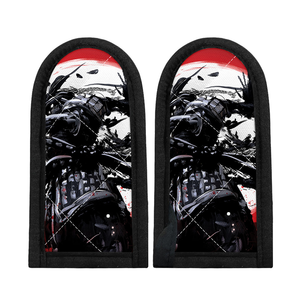 Samurai And Crow Print Skillet Handle Cover