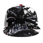 Samurai And Crow Print Snapback Cap