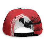 Samurai And Crow Print Snapback Cap