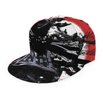 Samurai And Crow Print Snapback Cap