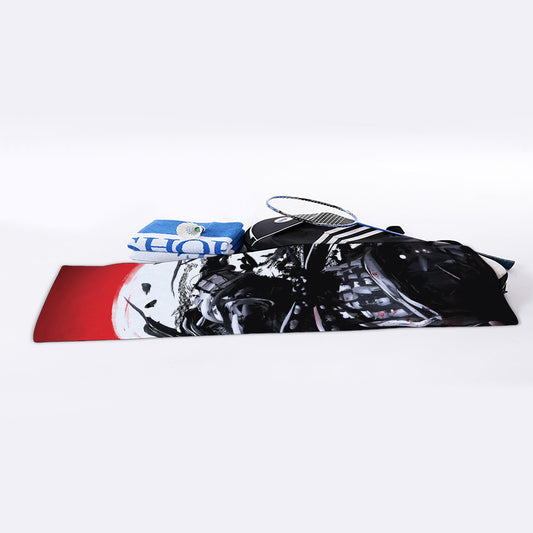 Samurai And Crow Print Sports Towel