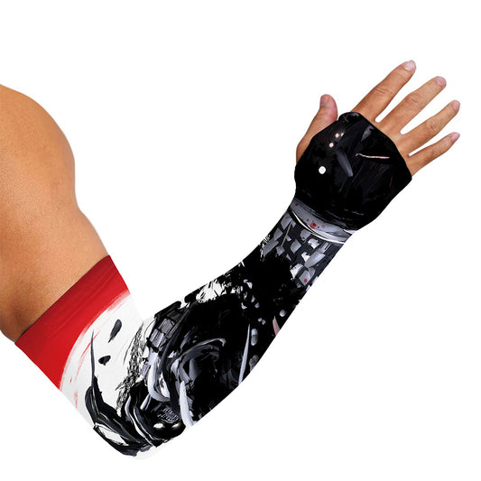 Samurai And Crow Print Sun Protection Arm Sleeves