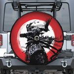 Samurai And Crow Print Tire Cover With Camera Hole