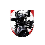 Samurai And Crow Print Toilet Lid Cover