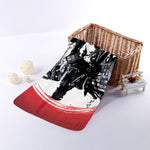 Samurai And Crow Print Towel