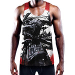 Samurai And Crow Print Training Tank Top