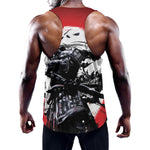 Samurai And Crow Print Training Tank Top