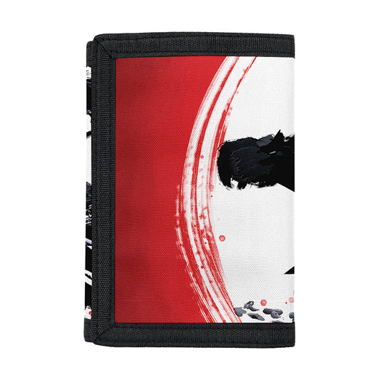 Samurai And Crow Print Trifold Wallet