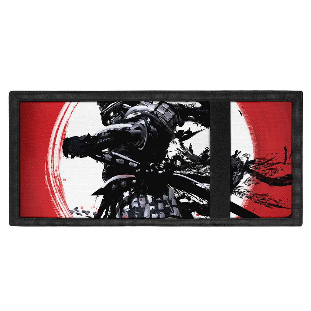 Samurai And Crow Print Trifold Wallet