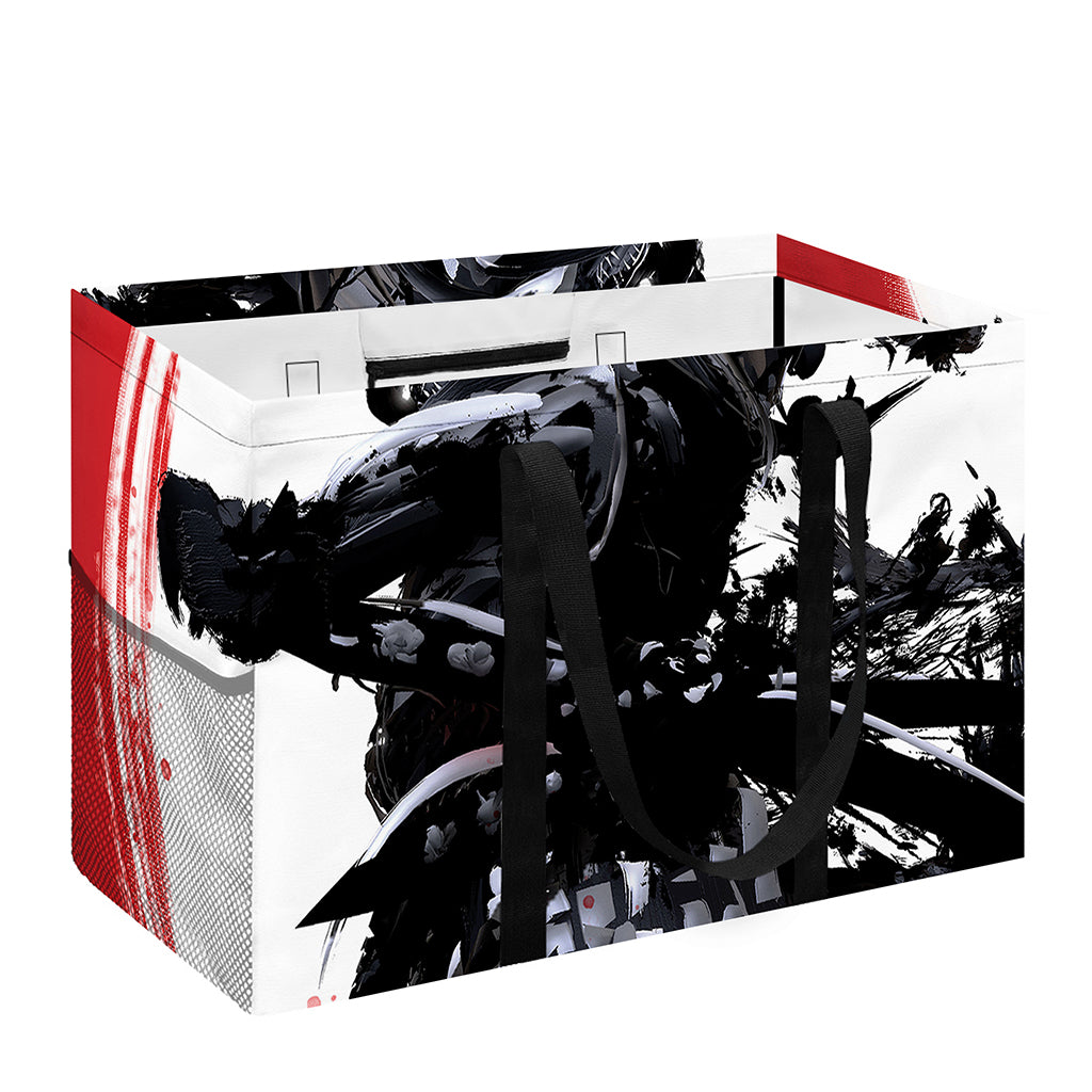 Samurai And Crow Print Utility Tote Bag