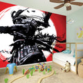Samurai And Crow Print Wall Sticker