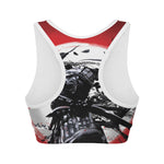 Samurai And Crow Print Women's Sports Bra