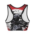 Samurai And Crow Print Women's Sports Bra