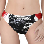 Samurai And Crow Print Women's Thong