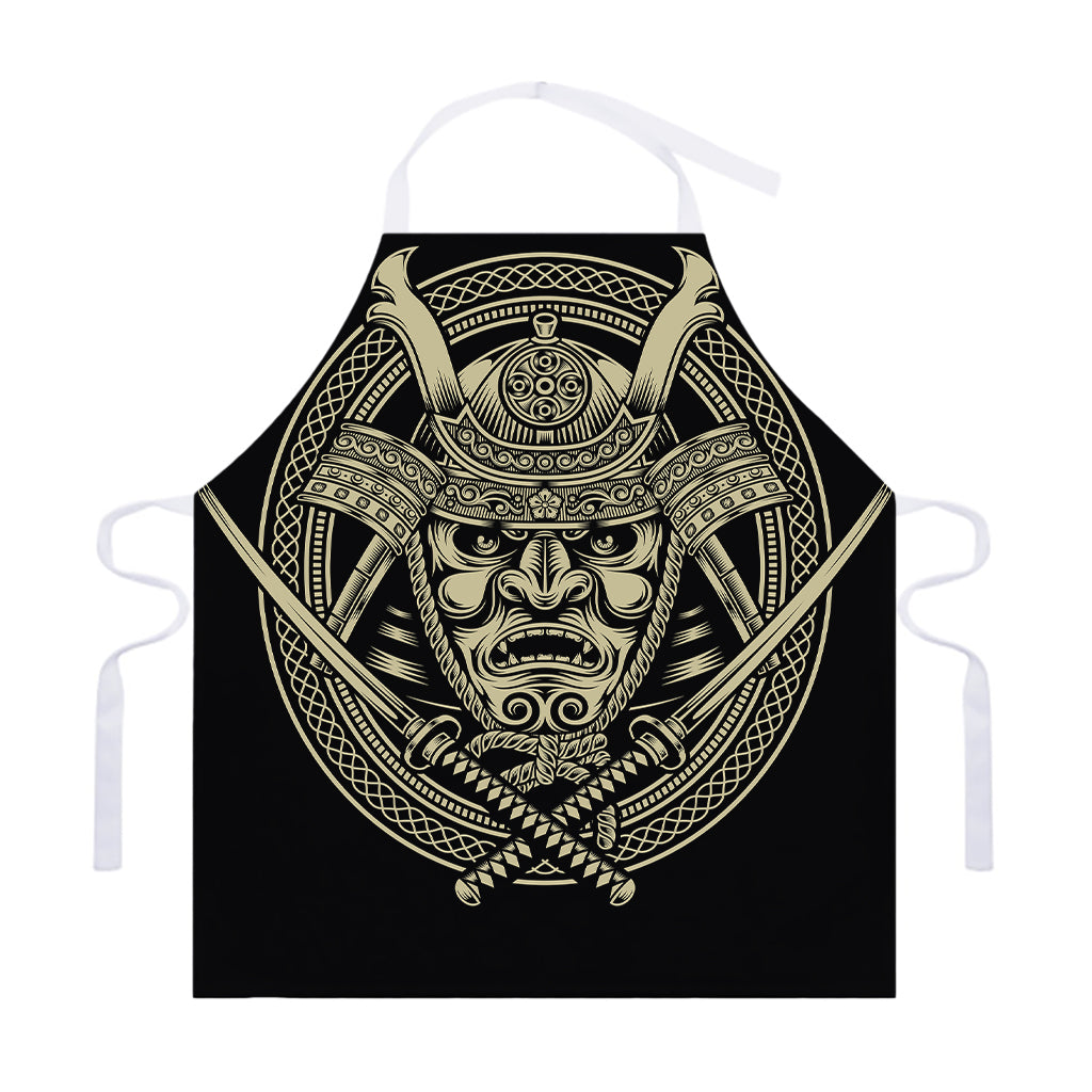 Samurai Warrior Mask Print Adjustable Apron