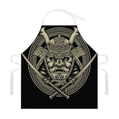 Samurai Warrior Mask Print Adjustable Apron