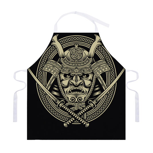 Samurai Warrior Mask Print Adjustable Apron