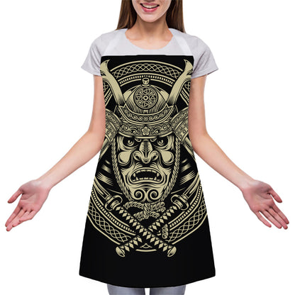 Samurai Warrior Mask Print Adjustable Apron