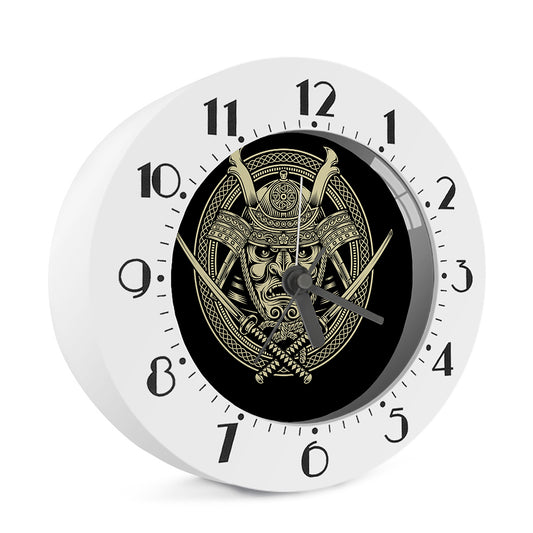 Samurai Warrior Mask Print Alarm Clock