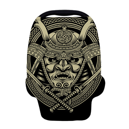 Samurai Warrior Mask Print Baby Seat Cover
