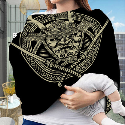 Samurai Warrior Mask Print Baby Seat Cover