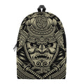 Samurai Warrior Mask Print School Backpack