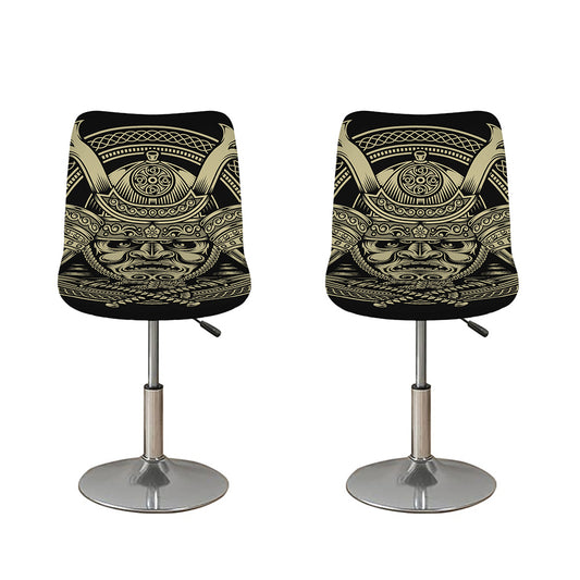 Samurai Warrior Mask Print Bar Stool Covers