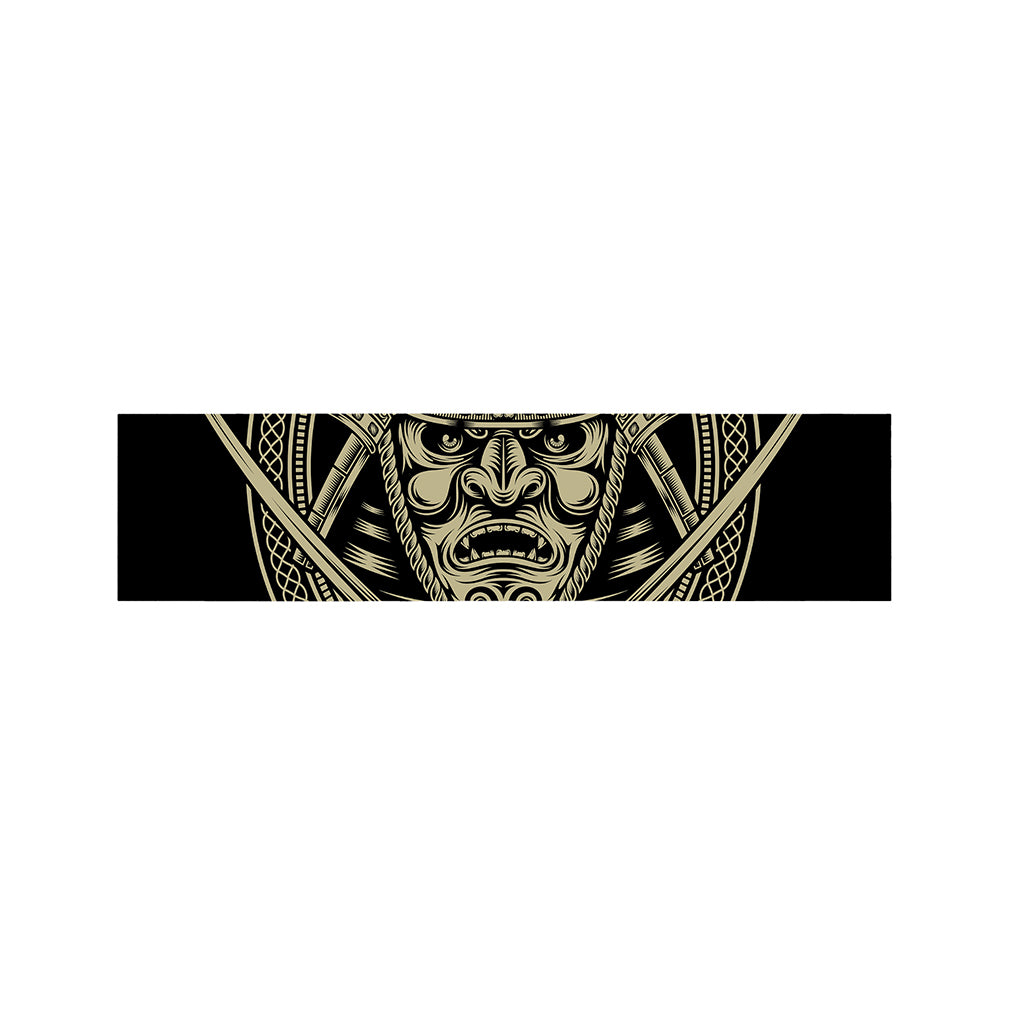 Samurai Warrior Mask Print Bed Runner