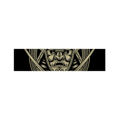 Samurai Warrior Mask Print Bed Runner