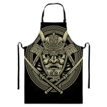 Samurai Warrior Mask Print Bib Apron With Pocket