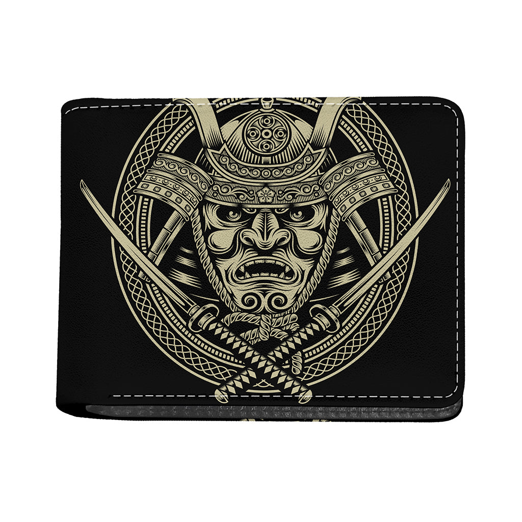 Samurai Warrior Mask Print Bifold Wallet