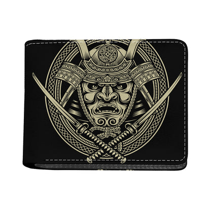 Samurai Warrior Mask Print Bifold Wallet
