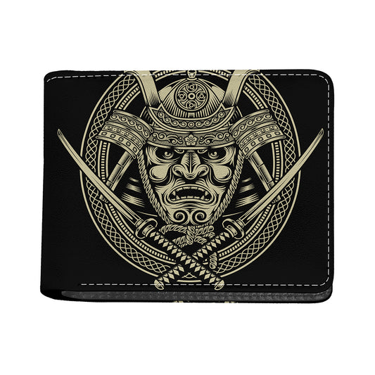 Samurai Warrior Mask Print Bifold Wallet
