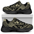 Samurai Warrior Mask Print Black Chunky Shoes