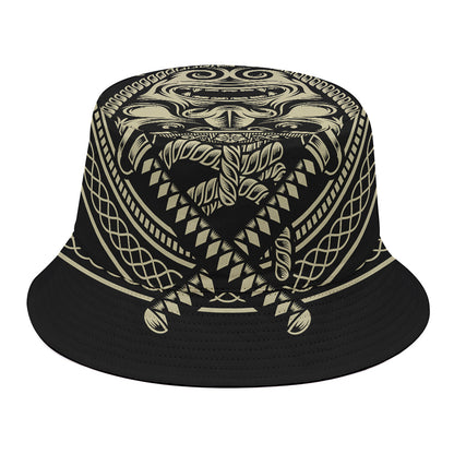 Samurai Warrior Mask Print Bucket Hat