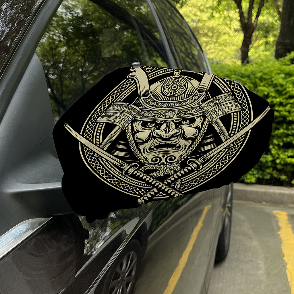 Samurai Warrior Mask Print Car Side Mirror Covers