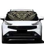 Samurai Warrior Mask Print Car Windshield Snow Cover