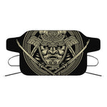 Samurai Warrior Mask Print Car Windshield Snow Cover